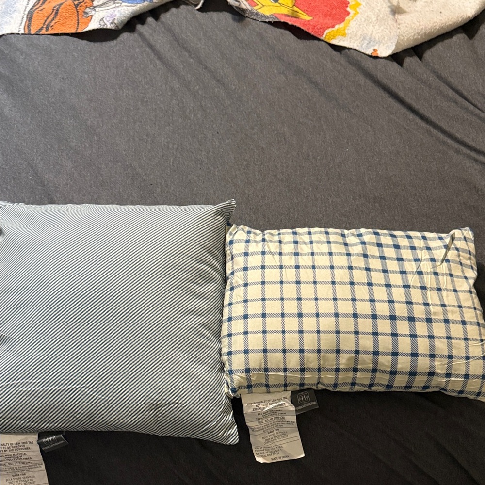 Elegant Blue and White Checkered Pillows